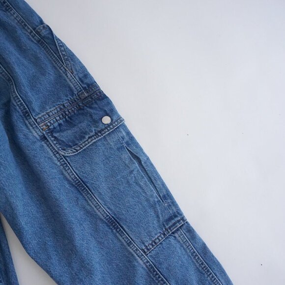 Urban Outfitters BDG Mid Wash Blaine Cargo Elastic Waist Relax Tapered Jeans 25 - Picture 11 of 13